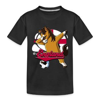 England Fußball - Kinder Premium Bio T-Shirt - Schwarz - Vorne