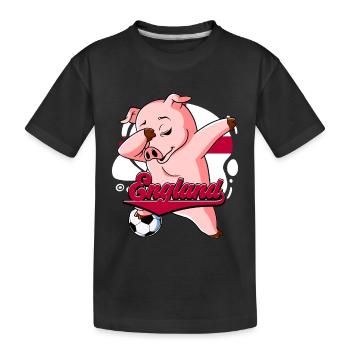 England Fußball - Kinder Premium Bio T-Shirt - Schwarz - Vorne