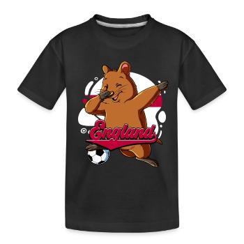 England Fußball - Kinder Premium Bio T-Shirt - Schwarz - Vorne