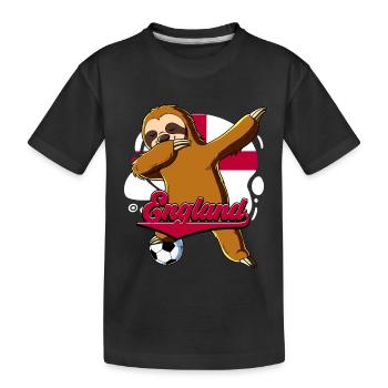 England Fußball - Kinder Premium Bio T-Shirt - Schwarz - Vorne