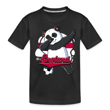 England Fußball - Kinder Premium Bio T-Shirt - Schwarz - Vorne