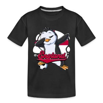 England Fußball - Kinder Premium Bio T-Shirt - Schwarz - Vorne