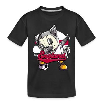 England Fußball - Kinder Premium Bio T-Shirt - Schwarz - Vorne