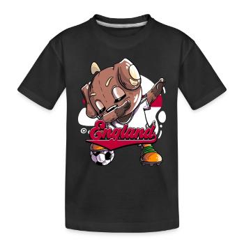 England Fußball - Kinder Premium Bio T-Shirt - Schwarz - Vorne