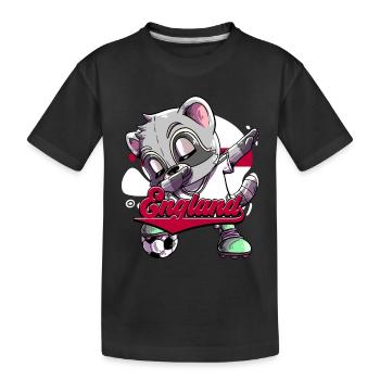 England Fußball - Kinder Premium Bio T-Shirt - Schwarz - Vorne