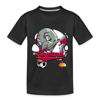 England Fußball - Kinder Premium Bio T-Shirt - Schwarz - Vorne