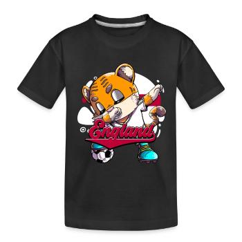 England Fußball - Kinder Premium Bio T-Shirt - Schwarz - Vorne