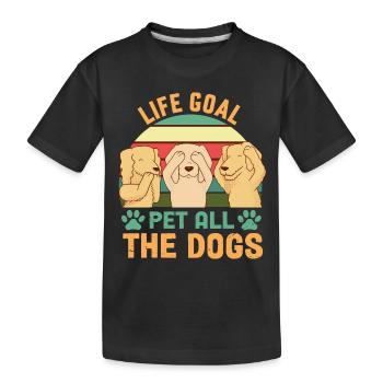 Life Goal Pet tous les chiens - T-shirt bio Premium Enfant - noir - Devant