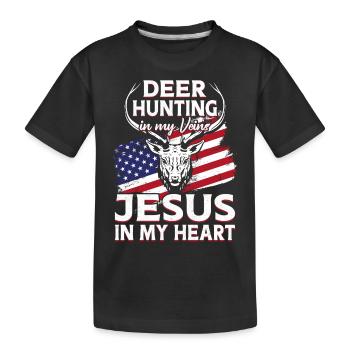 Chasseur de cerfs Buck Jesus - T-shirt bio Premium Enfant - noir - Devant