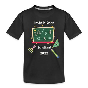 Erste Klasse Schulkind - Kinder Premium Bio T-Shirt - Schwarz - Vorne