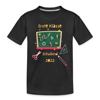 Erste Klasse Schulkind - Kinder Premium Bio T-Shirt - Schwarz - Vorne