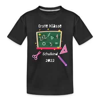 Erste Klasse Schulkind - Kinder Premium Bio T-Shirt - Schwarz - Vorne