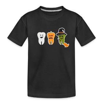 Dents Ghost Pumpkin Witch Dentiste mignon - T-shirt bio Premium Enfant - noir - Devant