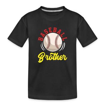 Brother Baseball - Kids' Premium Organic T-Shirt - black - Front