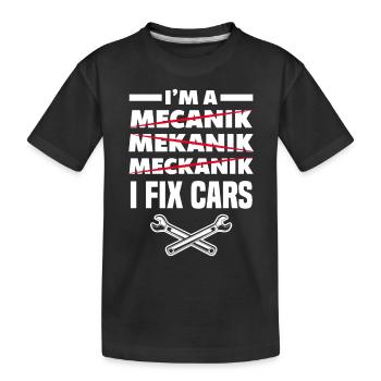 Automechaniker Spruch - Kinder Premium Bio T-Shirt - Schwarz - Vorne