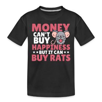 Money Can't Buy Happiness But It Can Buy Rats Rat - Kinder Premium Bio T-Shirt - Schwarz - Vorne