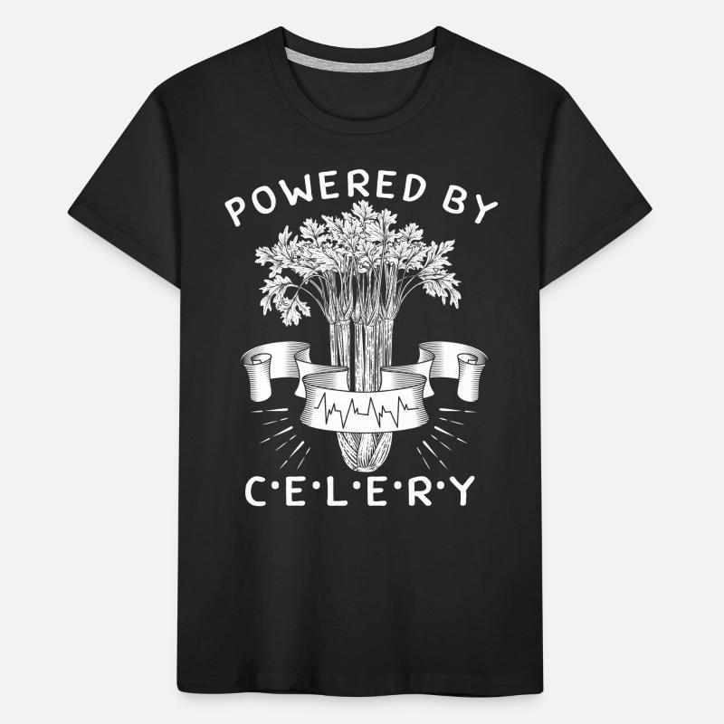 Celery, Powered-By-Celery, funny saying Kids' Premium Organic T-Shirt
