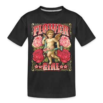 Angel putto aux roses vintage, album nostalgie - T-shirt bio Premium Enfant - noir - Devant