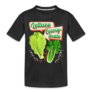 Celery, salad funny saying, pun - Kids' Premium Organic T-Shirt - black - Front