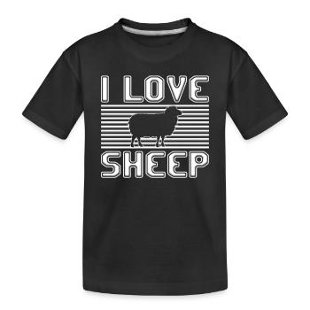 J’aime les moutons - T-shirt bio Premium Enfant - noir - Devant