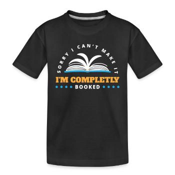 Bookworm Book Lover Literary Reading - Kids' Premium Organic T-Shirt - black - Front