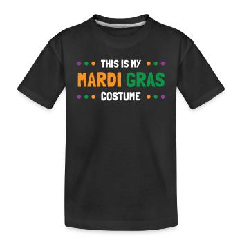 This Is My Mardi Gras Costume - Kids' Premium Organic T-Shirt - black - Front