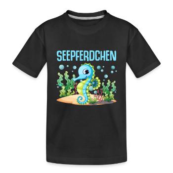 Seepferdchen Abzeichen Seepferdchen bestanden - Kinder Premium Bio T-Shirt - Schwarz - Vorne