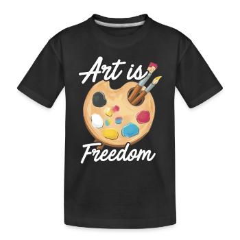 Art Is Freedom Artist Brush Colors Master Painter - Kinder Premium Bio T-Shirt - Schwarz - Vorne