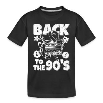 90er Jahre Outfit Party 90s Motto Neunziger Party - Kinder Premium Bio T-Shirt - Schwarz - Vorne