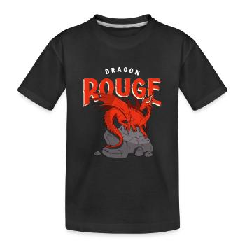 Dragon Rouge sur un Rocher - T-shirt bio Premium Enfant - noir - Devant