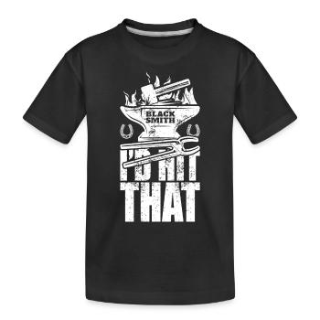 J’aurais frappé ce drôle de forgeron métallurgiste - T-shirt bio Premium Enfant - noir - Devant