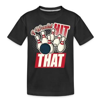 Je frapperais ce drôle de bowling retro bowler - T-shirt bio Premium Enfant - noir - Devant