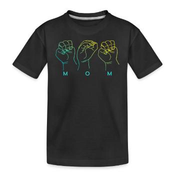Amerikanische Gebärdensprache Mama - Kinder Premium Bio T-Shirt - Schwarz - Vorne