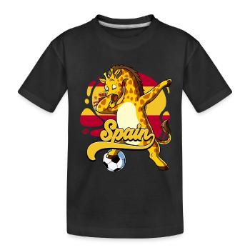 Spanien Fußball - Kinder Premium Bio T-Shirt - Schwarz - Vorne