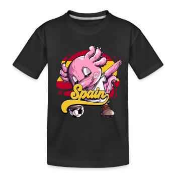 Spanien Fußball - Kinder Premium Bio T-Shirt - Schwarz - Vorne