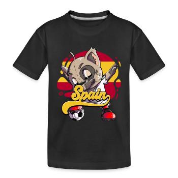 Spanien Fußball - Kinder Premium Bio T-Shirt - Schwarz - Vorne