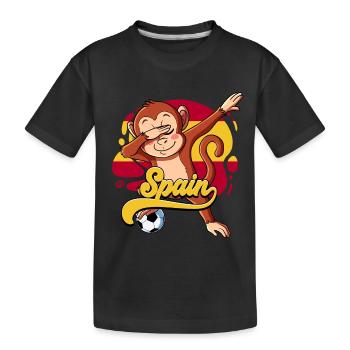 Spanien Fußball - Kinder Premium Bio T-Shirt - Schwarz - Vorne