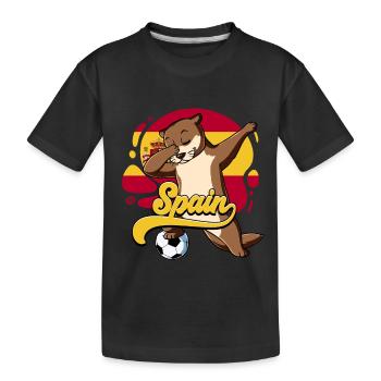 Spanien Fußball - Kinder Premium Bio T-Shirt - Schwarz - Vorne