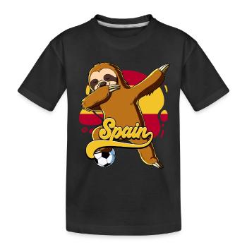Spanien Fußball - Kinder Premium Bio T-Shirt - Schwarz - Vorne