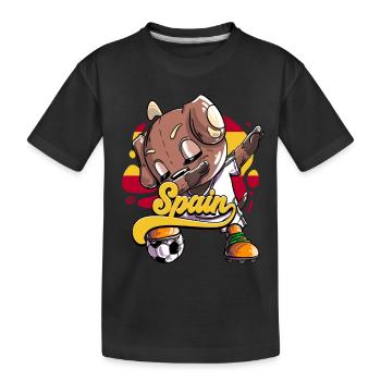 Spanien Fußball - Kinder Premium Bio T-Shirt - Schwarz - Vorne