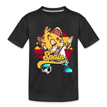 Spanien Fußball - Kinder Premium Bio T-Shirt - Schwarz - Vorne