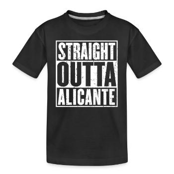 Gerade Outta Alicante Vintage - Kinder Premium Bio T-Shirt - Schwarz - Vorne