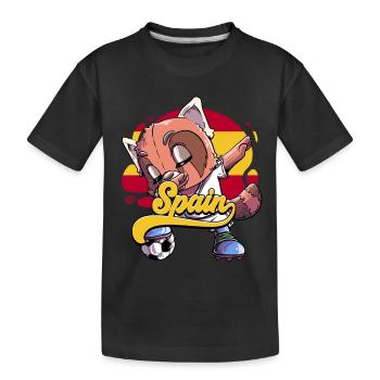 Spanien Fußball - Kinder Premium Bio T-Shirt - Schwarz - Vorne