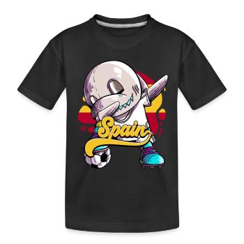 Spanien Fußball - Kinder Premium Bio T-Shirt - Schwarz - Vorne