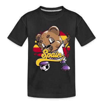 Spanien Fußball - Kinder Premium Bio T-Shirt - Schwarz - Vorne