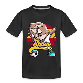Spanien Fußball - Kinder Premium Bio T-Shirt - Schwarz - Vorne