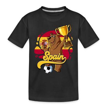 Spanien Fußball - Kinder Premium Bio T-Shirt - Schwarz - Vorne