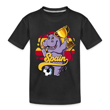Spanien Fußball - Kinder Premium Bio T-Shirt - Schwarz - Vorne