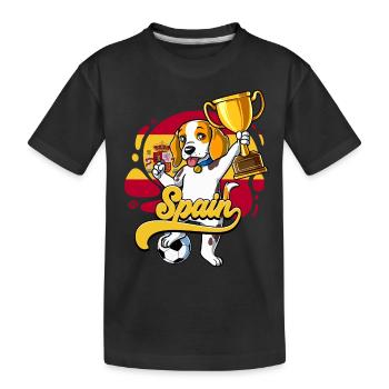 Spanien Fußball - Kinder Premium Bio T-Shirt - Schwarz - Vorne