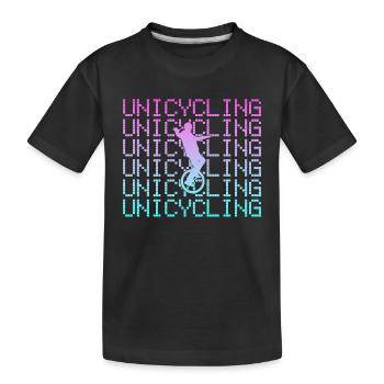 Einrad fahren - Kinder Premium Bio T-Shirt - Schwarz - Vorne